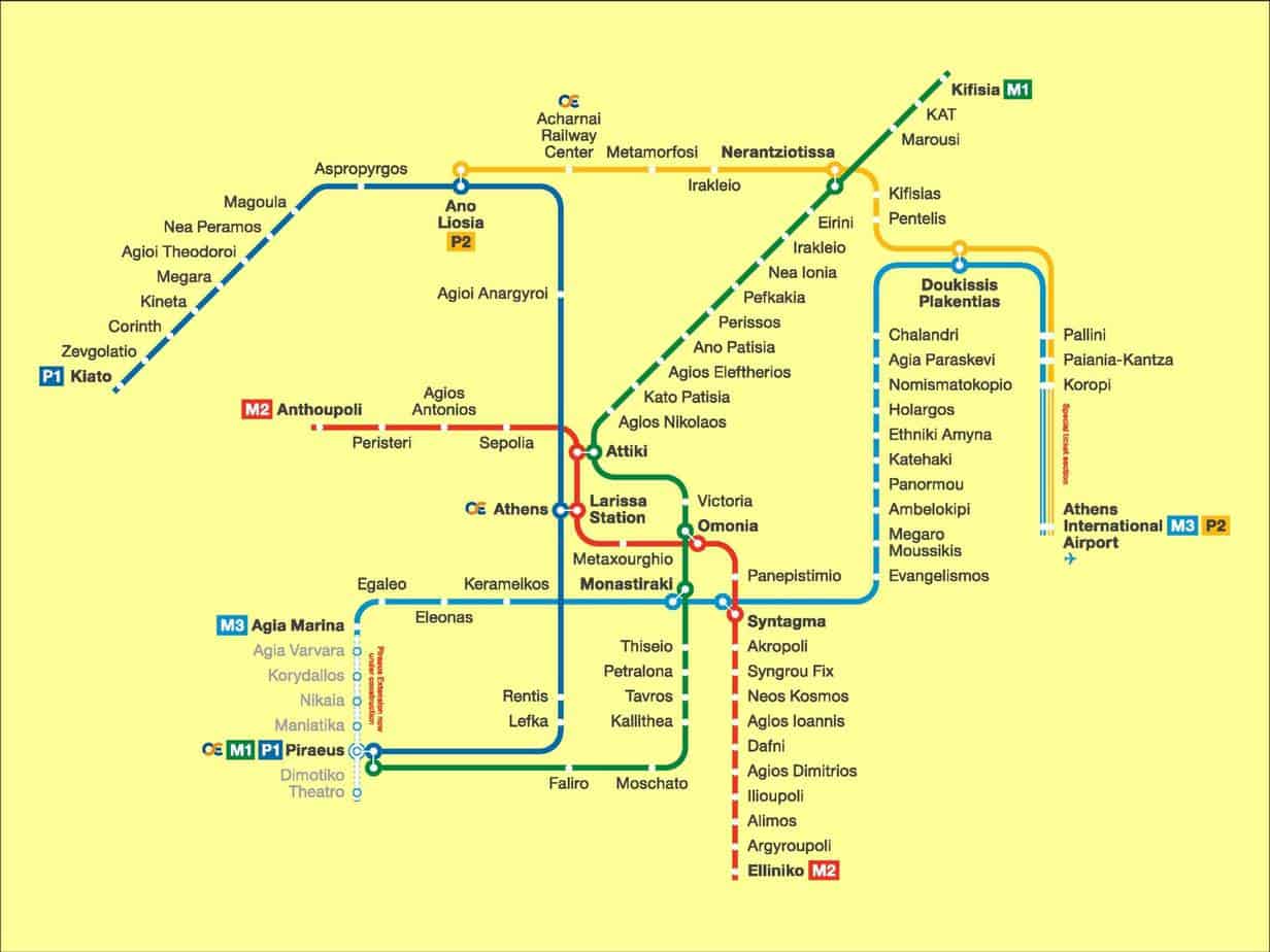 athens metro route
