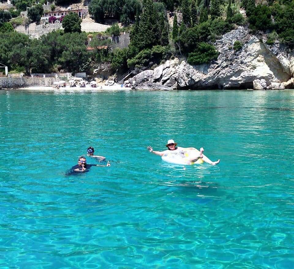 swimming in corfu